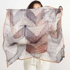 Samu Hand Crafted  Shibori Print Silk Chiffon Sqaure Scarf