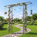 Garden Arbor with Bird Feeding Station 84 Inch Black