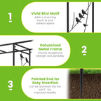 Garden Arbor with Bird Feeding Station 84 Inch Black