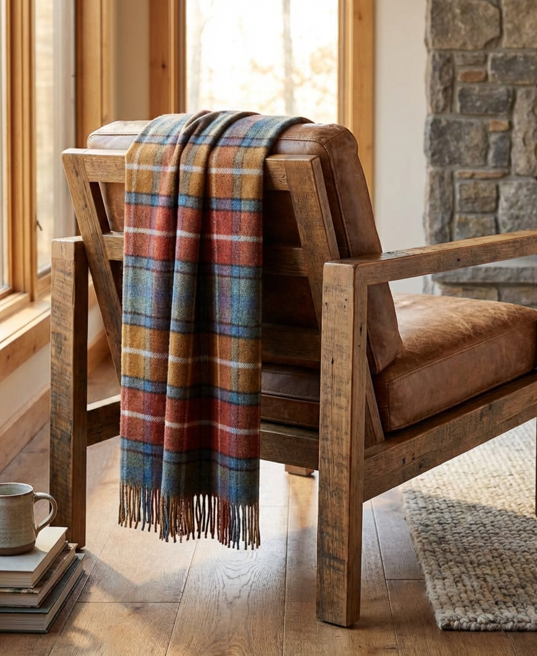 Highland Tweeds Shetland Lambswool Throw - Antique Buchanan