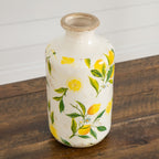 8.5” Lemon Print Ceramic Rustic Vase - Che Cose Belle