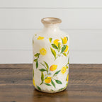 8.5” Lemon Print Ceramic Rustic Vase - Che Cose Belle
