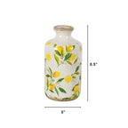 8.5” Lemon Print Ceramic Rustic Vase - Che Cose Belle