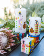 African Ladies Painted Candles