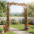 Garden Arbor with Planter Boxes 87in Tall Wooden Trellis