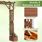 Garden Arbor with Planter Boxes 87in Tall Wooden Trellis