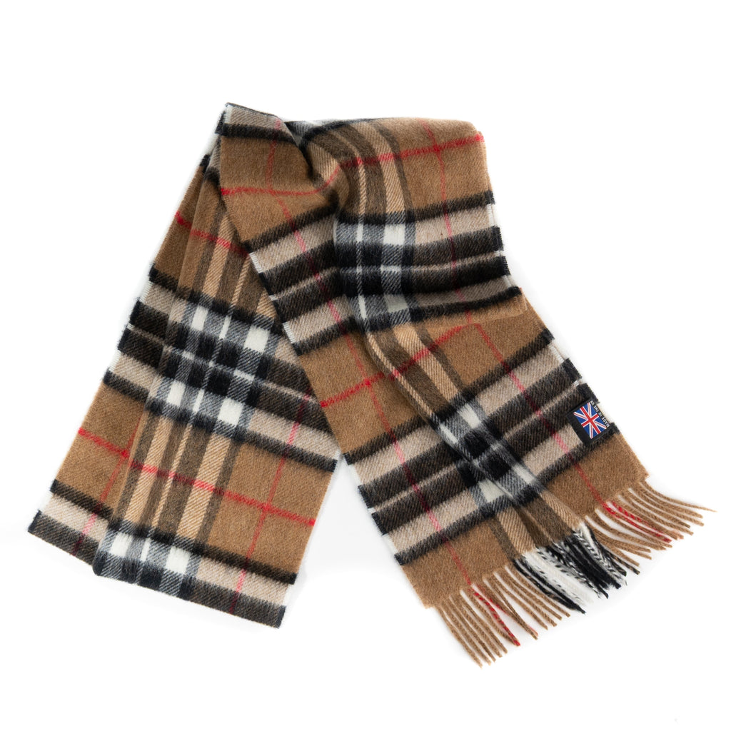 Prince of Scots Merino Lambswool Tartan Scarf (Thompson Camel)