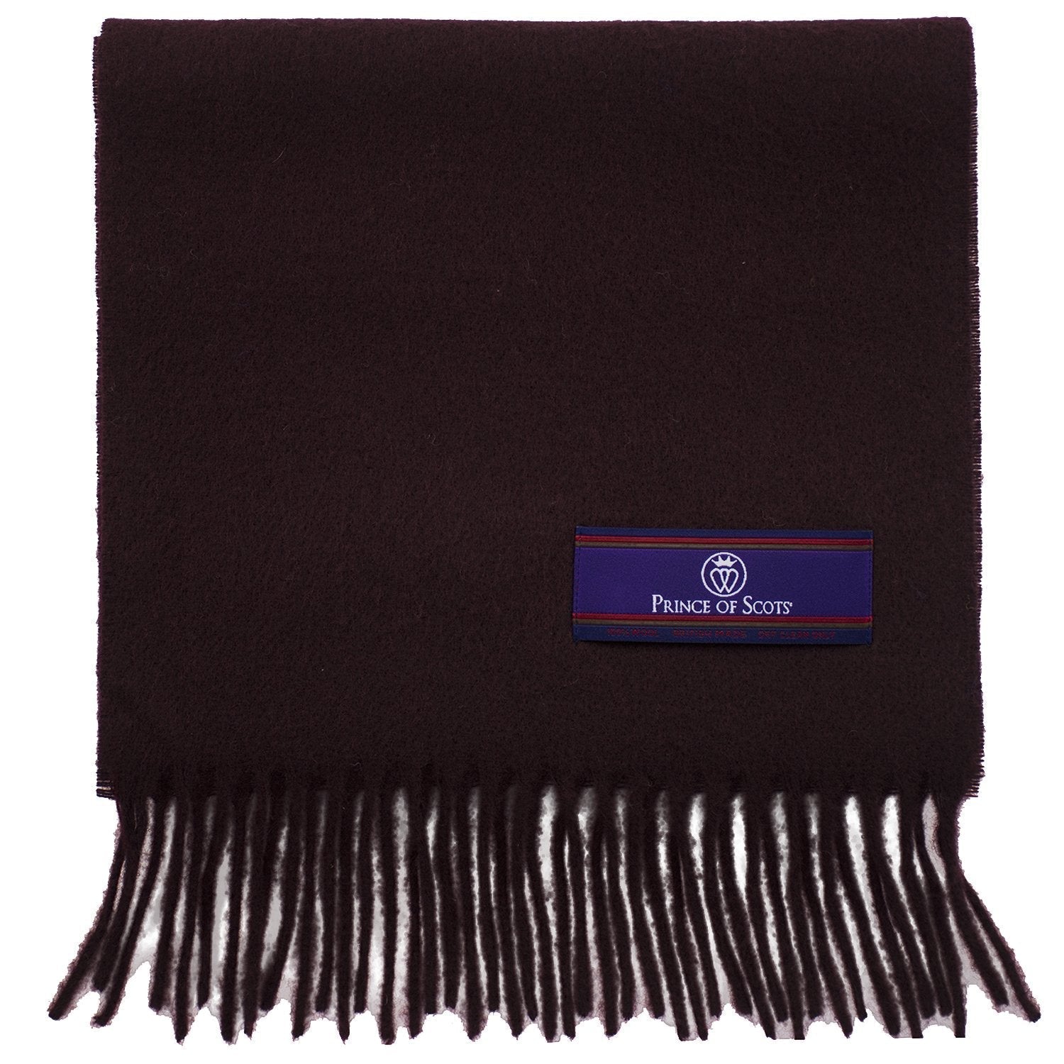 Prince of Scots Fringed Merino Wool Scarf - Merlot