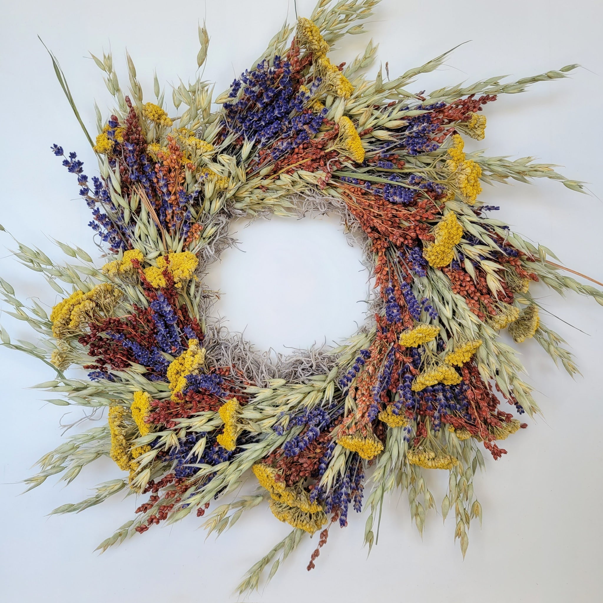 Handmade Dried Flower Wreath - Primary Colors