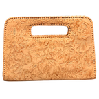 The Claire| Hand-Tooled Leather Statement Clutch