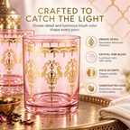 Moroccan Whiskey & Cocktail Glass | Pink & Clear | Set of 2