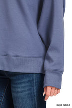 Zenana Scuba Collared Pullover & Center Seam Pants Set