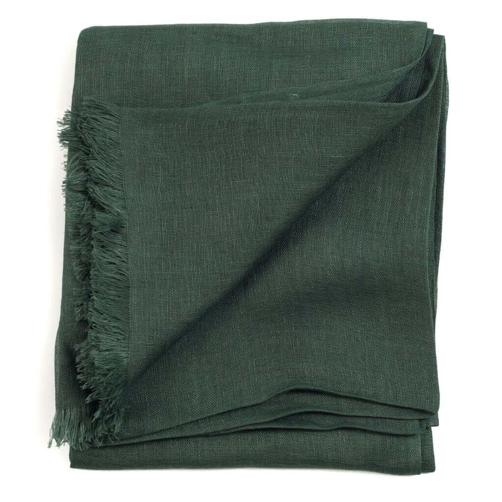 Coco Brown Hand Woven Linen Silk Blend Scarf