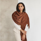 Coco Brown Hand Woven Linen Silk Blend Scarf