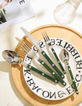 S/10 French Retro Flatware Set, Stainless Steel Rivet Cutlery Silverware