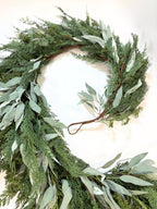 9’ Artificial Real-Touch Cedar and Long Leaf Eucalyptus Garland - Ship by 9/30/2026 - Che Cose Belle