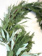9’ Artificial Real-Touch Cedar and Long Leaf Eucalyptus Garland - Ship by 9/30/2026 - Che Cose Belle