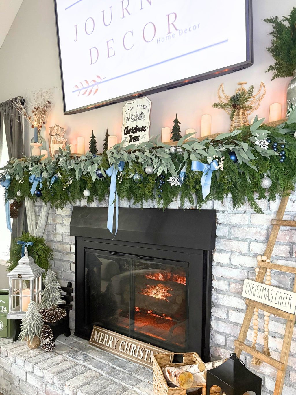 9’ Artificial Real-Touch Cedar and Long Leaf Eucalyptus Garland - Ship by 9/30/2026 - Che Cose Belle