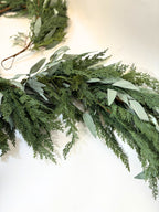 9’ Artificial Real-Touch Cedar and Long Leaf Eucalyptus Garland - Ship by 9/30/2026 - Che Cose Belle
