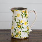 9” Lemon Print Ceramic Rustic Jug Vase - Che Cose Belle