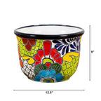 9" x 12.5" Handmade Mexican Talavera Ceramic Planter - Che Cose Belle