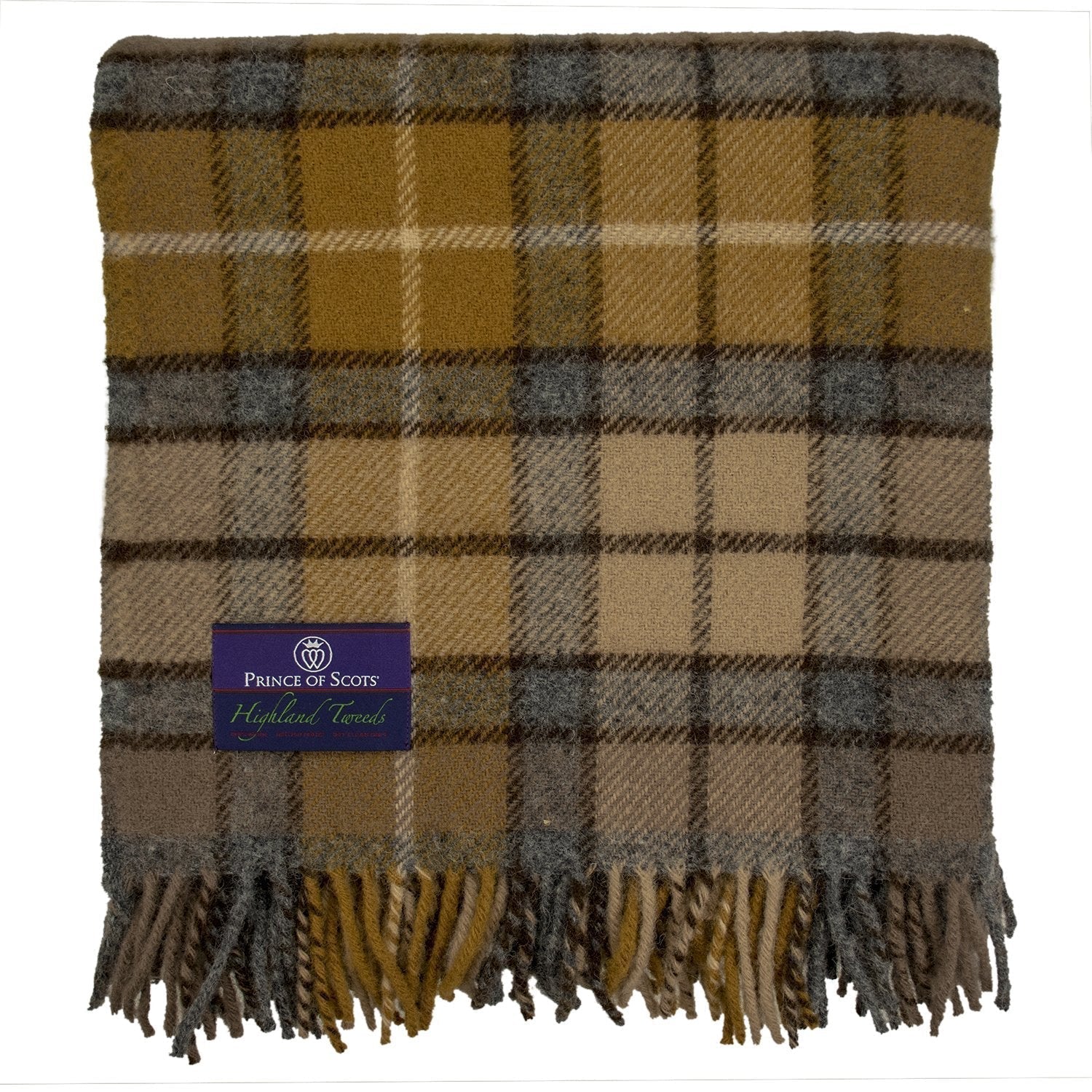Highland Tweeds Pure New Wool  Fluffy Throw ~ Natural Buchanan ~