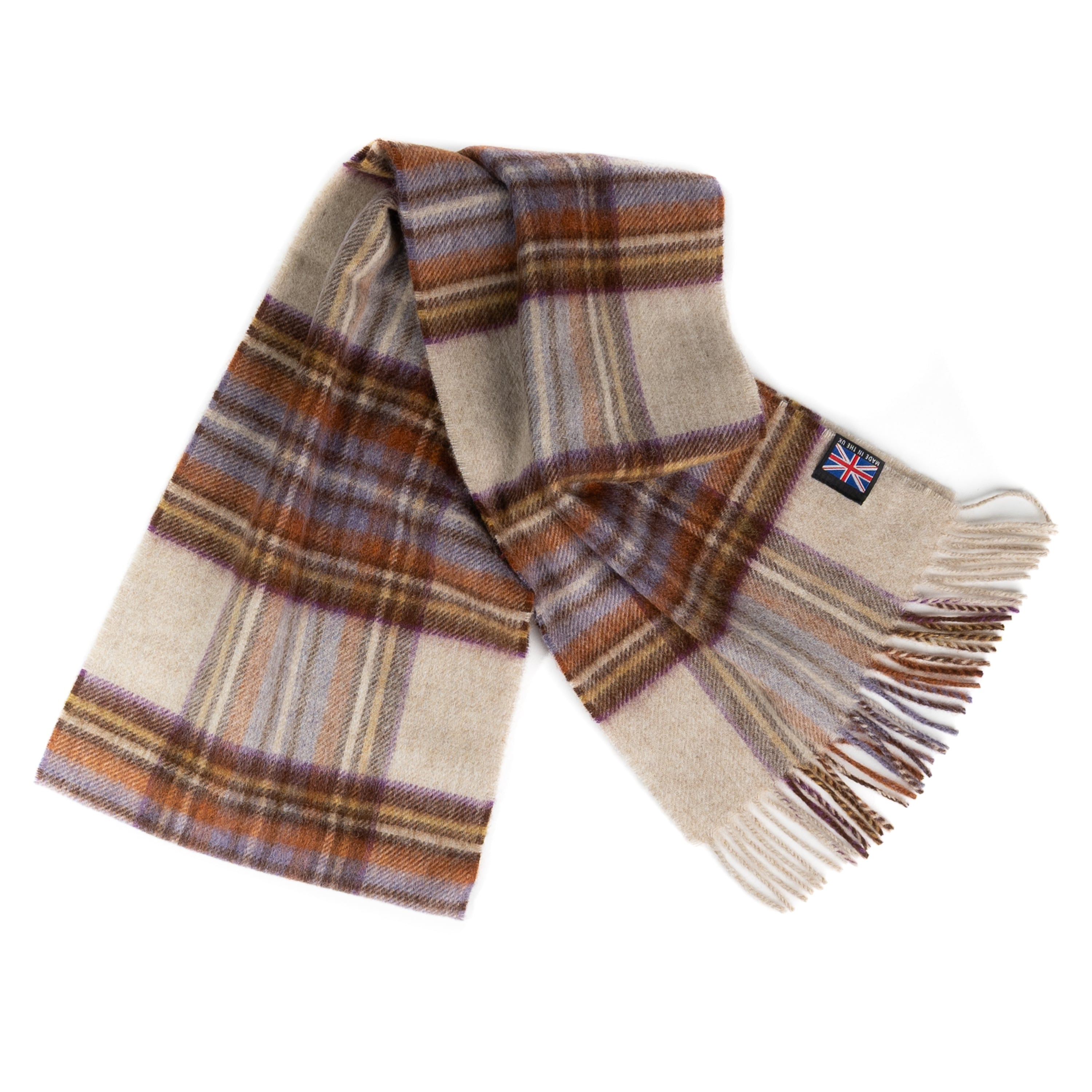 Prince of Scots Fringed Merino Wool Scarf - Dress Heather Stewart