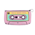 '90s Best Hits Cassette Tape Zipper Pouch | Makeup Bag or Pencil Case - Che Cose Belle