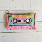 '90s Best Hits Cassette Tape Zipper Pouch | Makeup Bag or Pencil Case - Che Cose Belle
