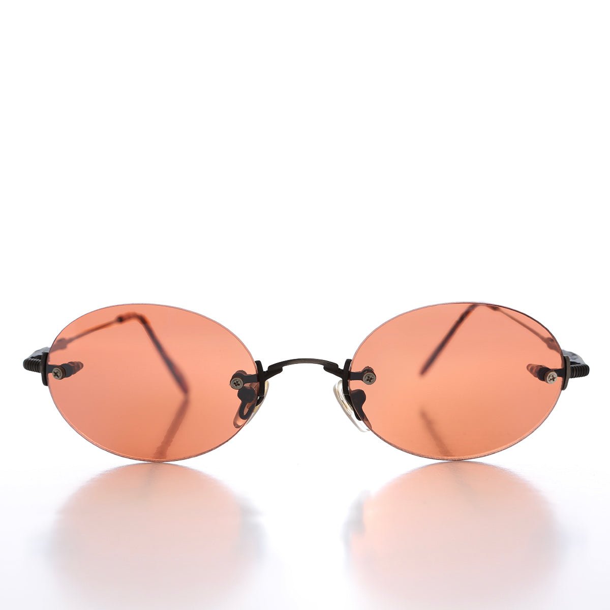 90s Rimless Oval Copper Lens Sunglass - Romaine - Che Cose Belle