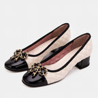 The Bellarose Ivory Quilted Leather Women Heel