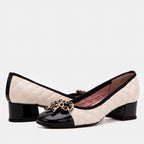 The Bellarose Ivory Quilted Leather Women Heel