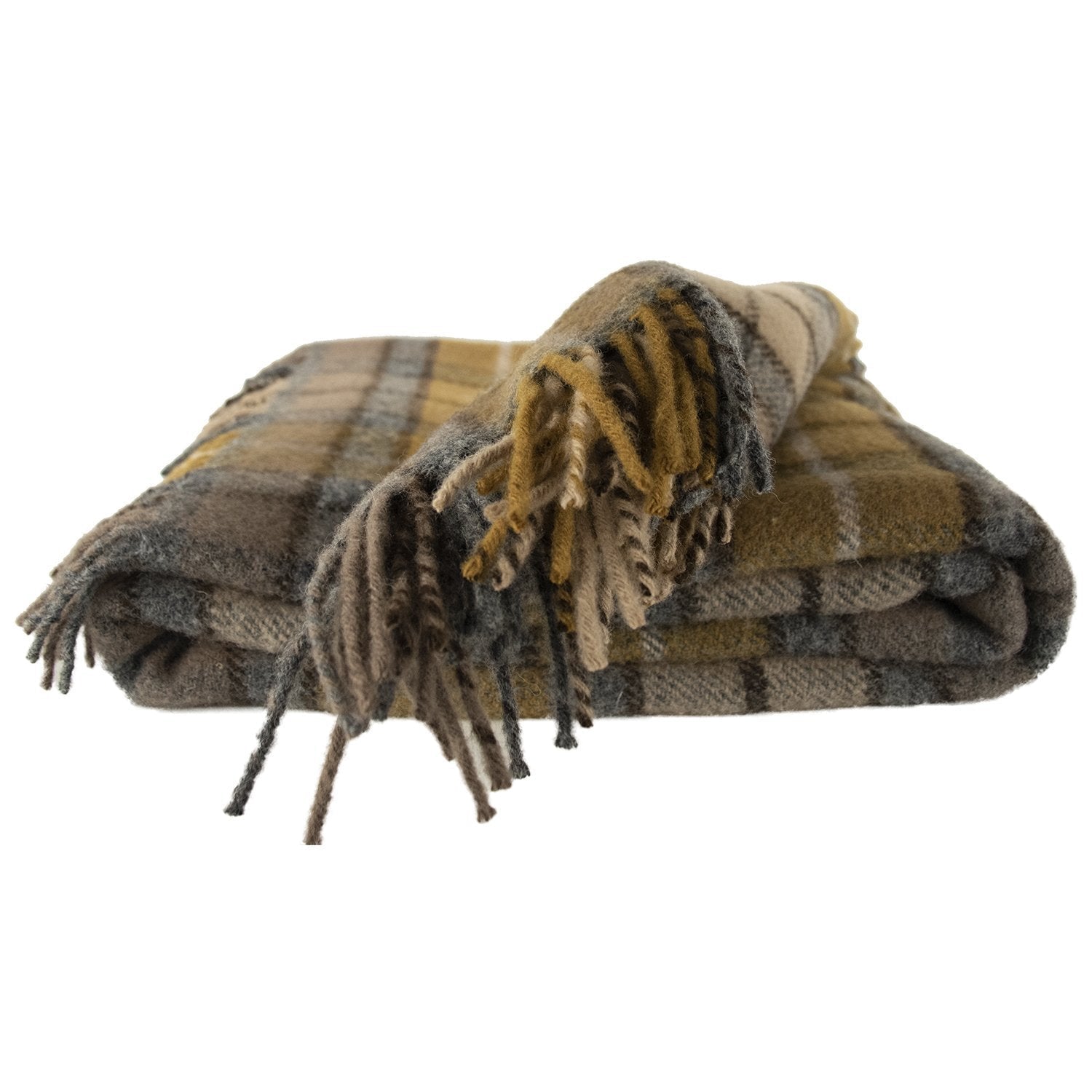Highland Tweeds Pure New Wool  Fluffy Throw ~ Natural Buchanan ~