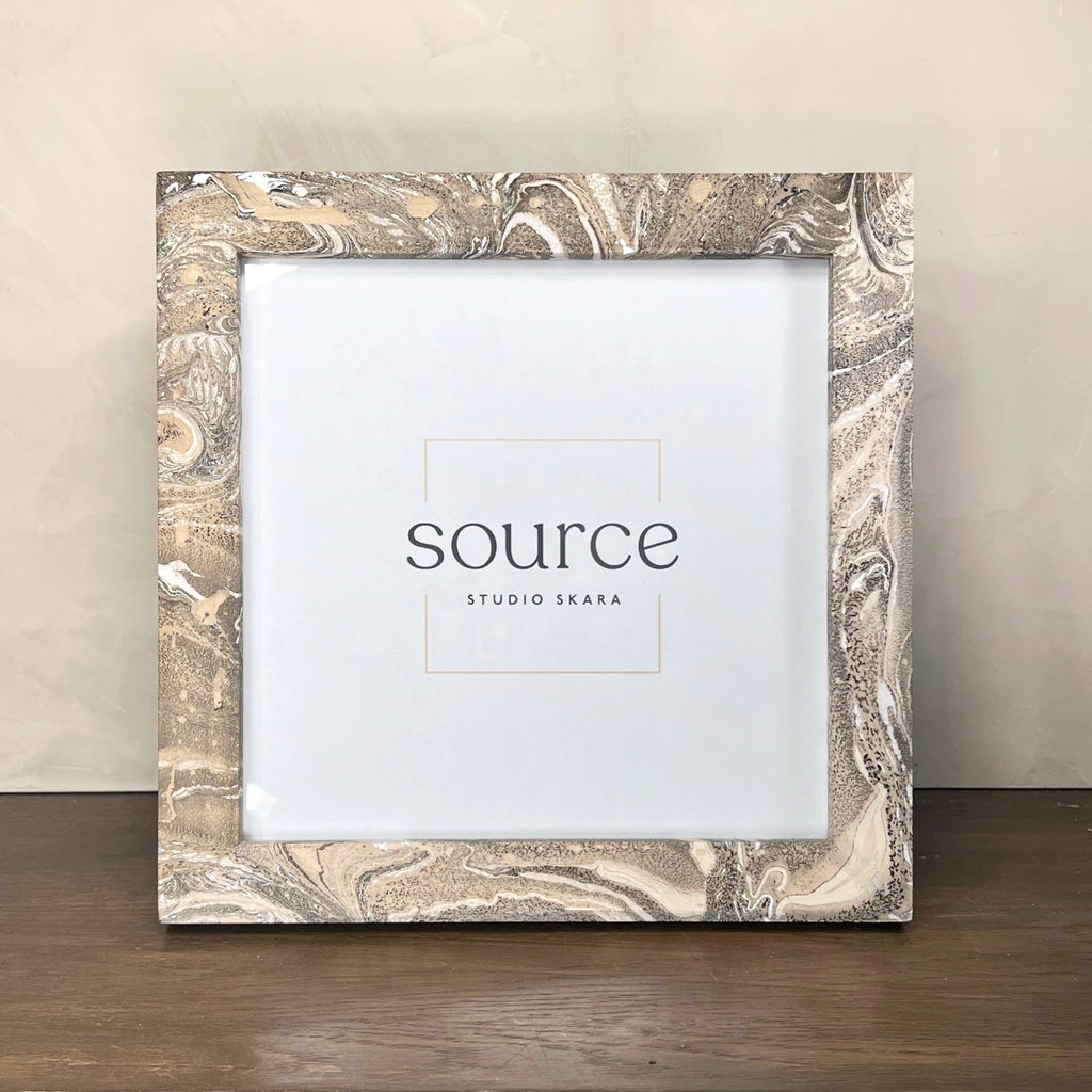 Neue Hand Marbled Wood Picture Frame - Natural (8x8)