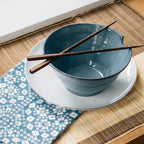 Chopsticks & Blue Bowl Set