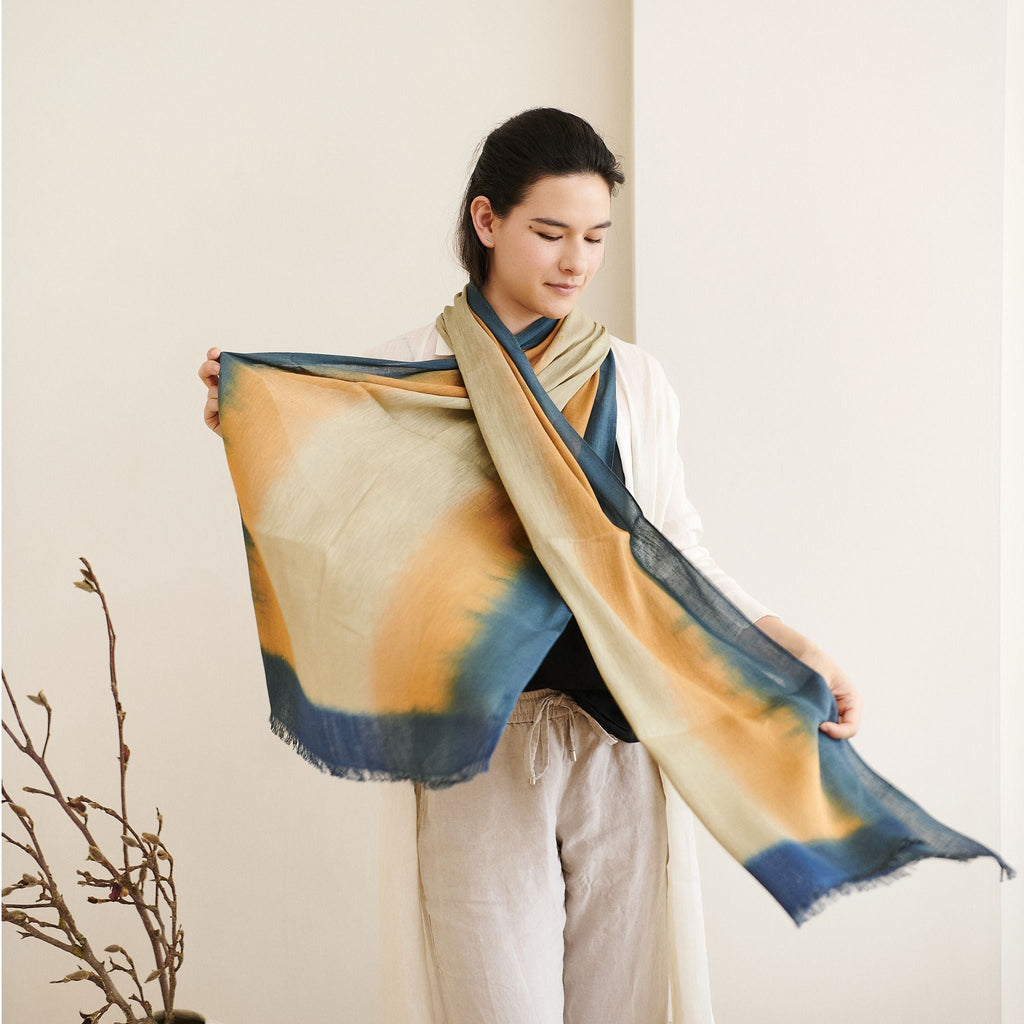 Oceana Beige Soft Linen Silk Handloom Scarf