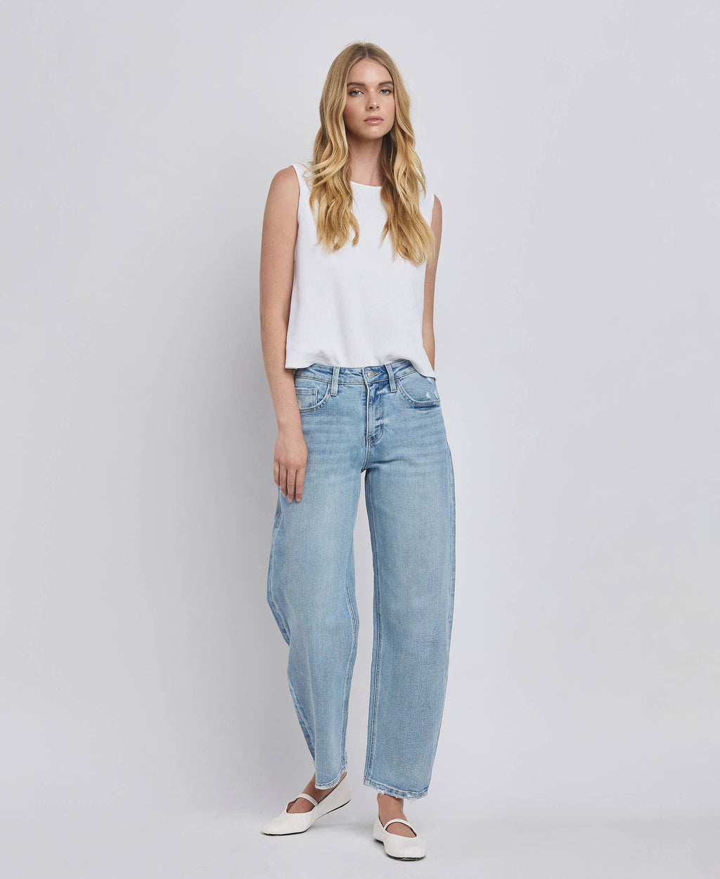 Lovervet by VERVET High Rise Barrel Leg Jeans