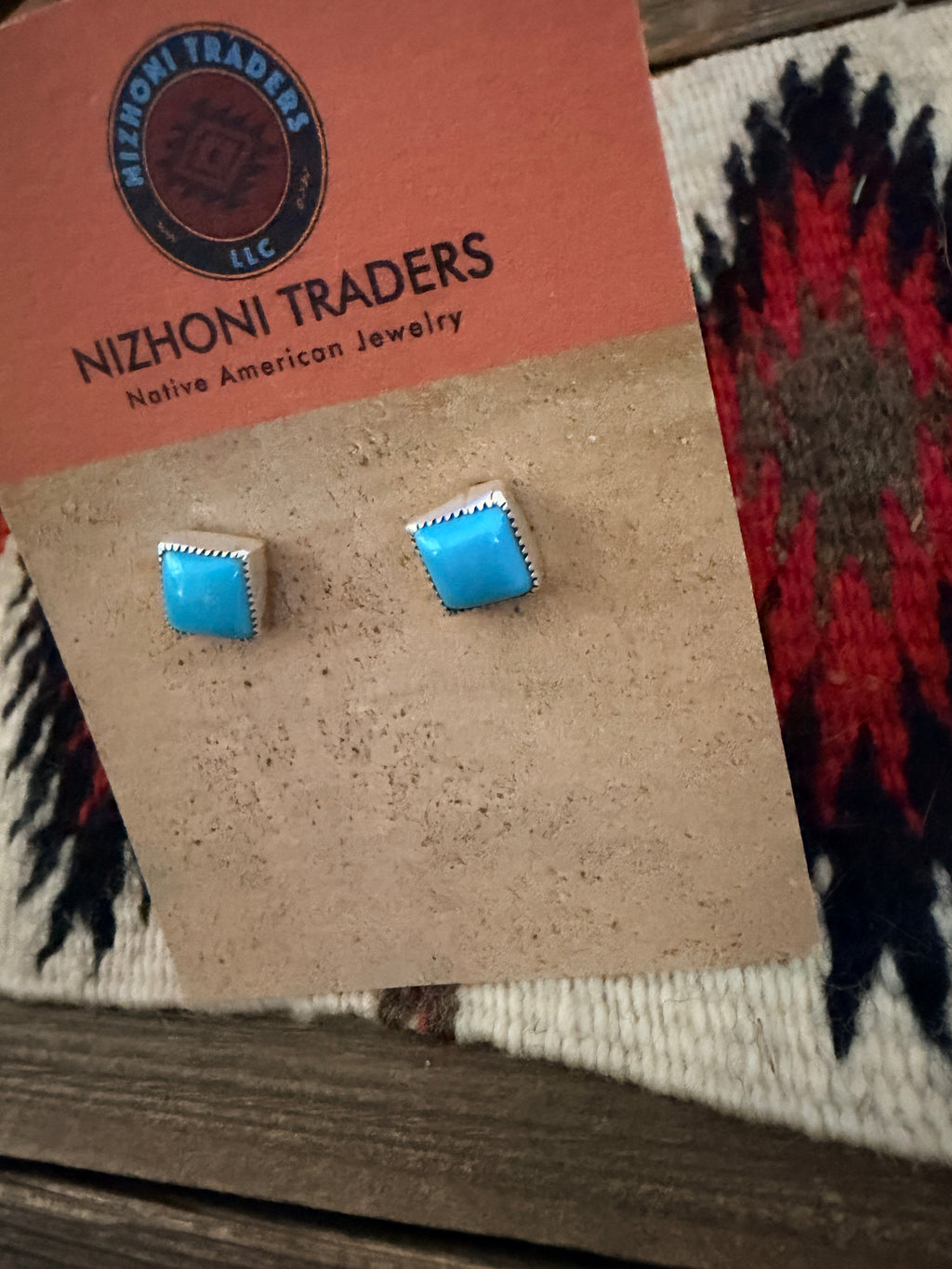 Handcrafted Sterling Silver & Turquoise Stud Earrings