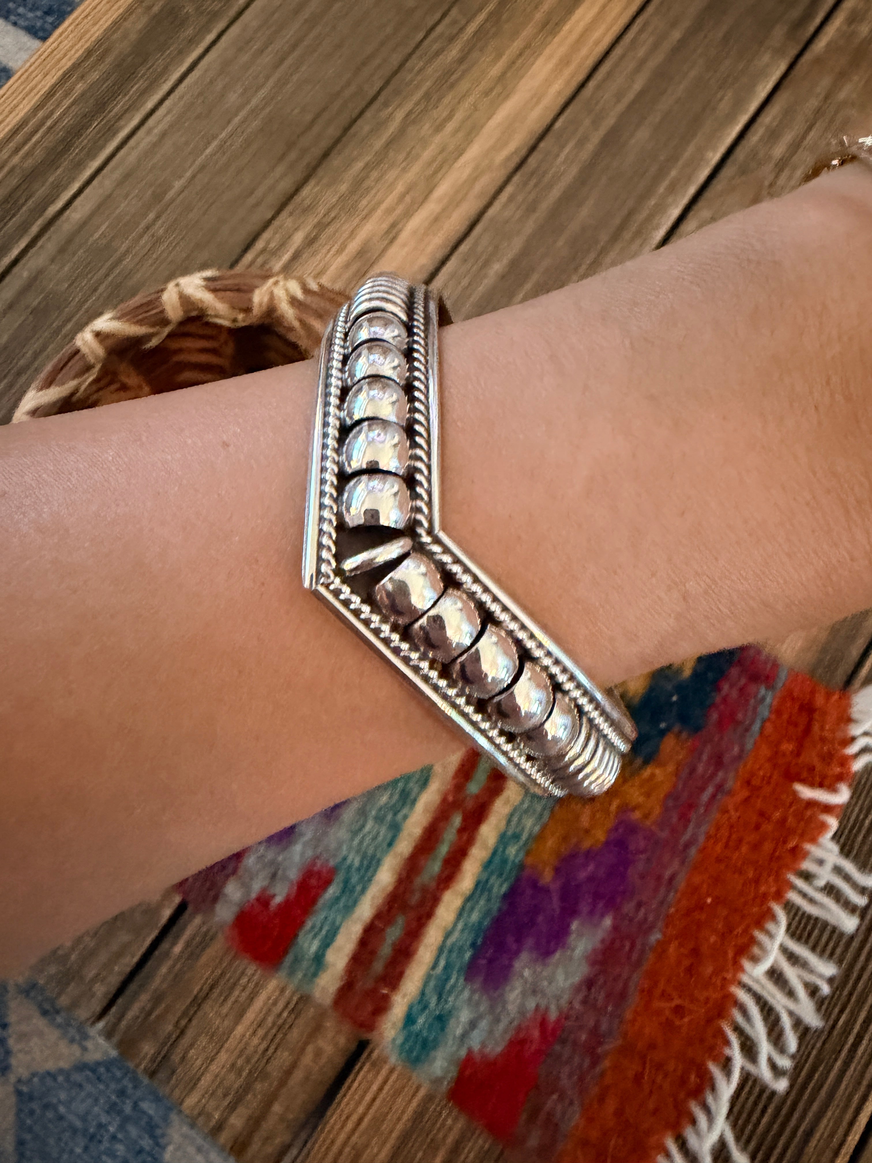 Handcrafted Rolled Sterling Silver Cuff Bracelet