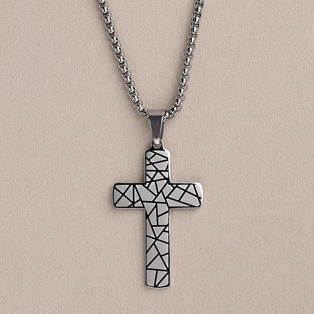 Geometric Cross Necklace