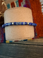 Handcrafted Lapis & Sterling Silver Pearl Beaded Bracelet