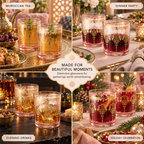 Moroccan Whiskey & Cocktail Glass | Pink & Clear | Set of 2