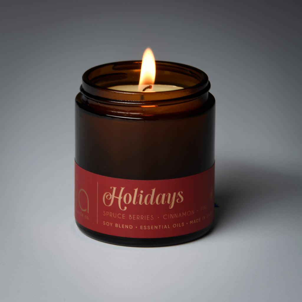 Holidays Christmas Soy Blend Candle — Orange Peel, Cinnamon & Vanilla