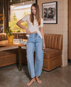 Lovervet by VERVET High Rise Barrel Leg Jeans