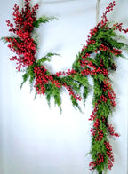 9ft Cedar and Red Berry Garland - Ship by 9/30/2026 - Che Cose Belle