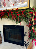 9ft Cedar and Red Berry Garland - Ship by 9/30/2026 - Che Cose Belle