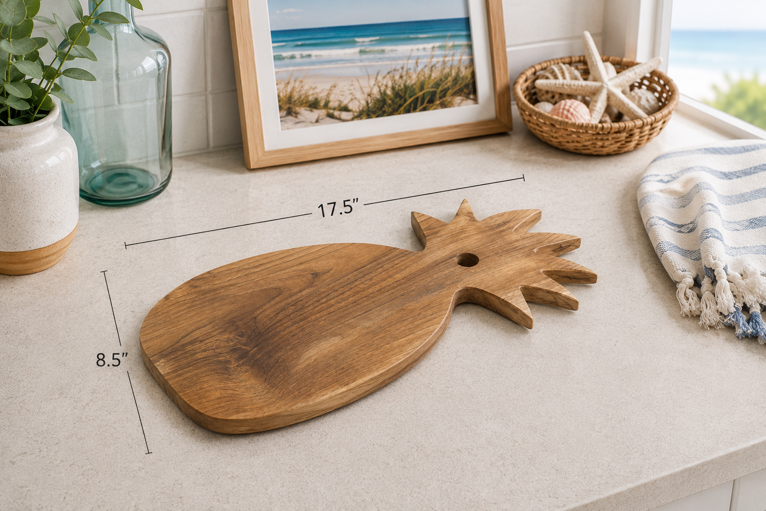 Teak Pineapple Cutting Board Large