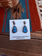 Handcrafted Old Pawn Sterling Silver & Turquoise Dangle Earrings