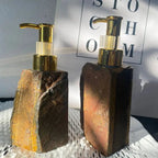 1 PCS Natural Pink Crystal Stone Press Bottle Dispenser 30ml Liquid Dispenser Shower Gel  Wash Light Luxury Bathroom Accessory