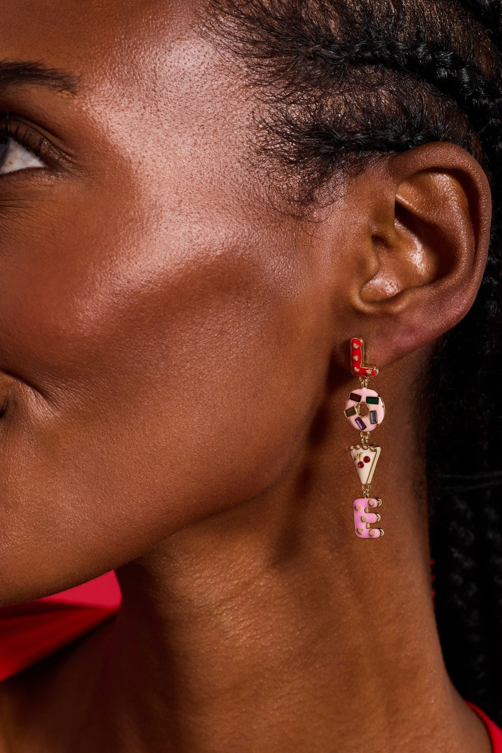 Sweet Shop 'Love' Linear Drop Statement Earrings - Che Cose Belle